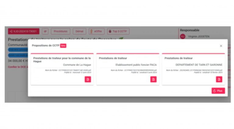 Fonctionnalité MIA Top 3 CCTP